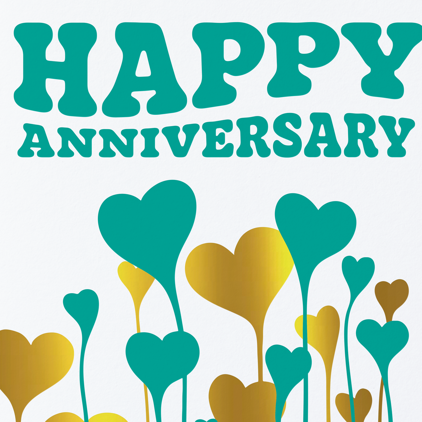 Anniversary Hearts Foil Card