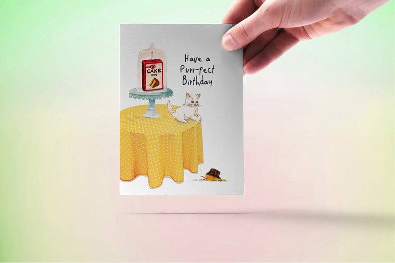 Cat DIY Cake Birthday - Funny Birthday Card