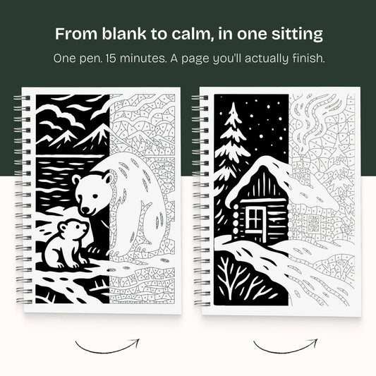 One Color Coloring Book - Winter Edition