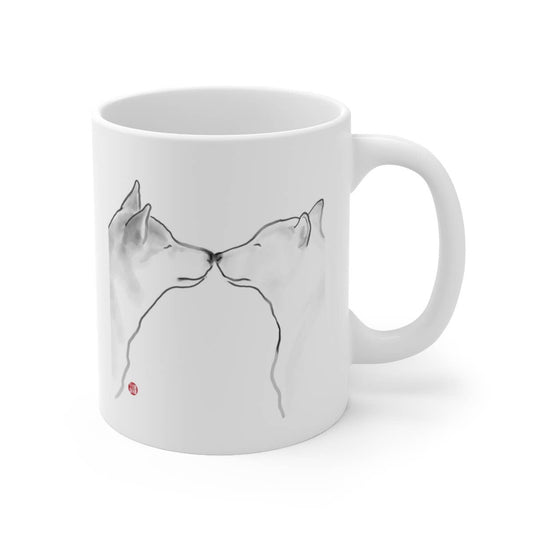 LOVE Shiba Inu Couple Mug | Sumi-e Ink Pet Gift Vday