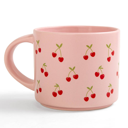 Cherries Ceramic Mug - Pink - Front & Company: Gift Store