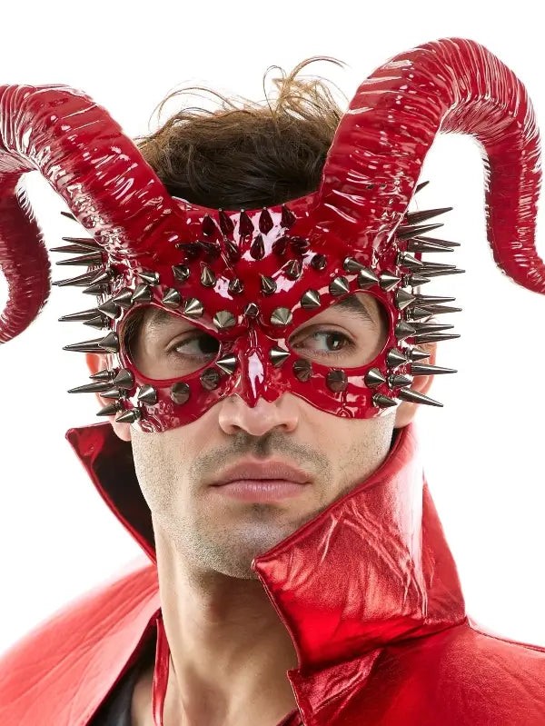 Red Devil Horn Spike Mask