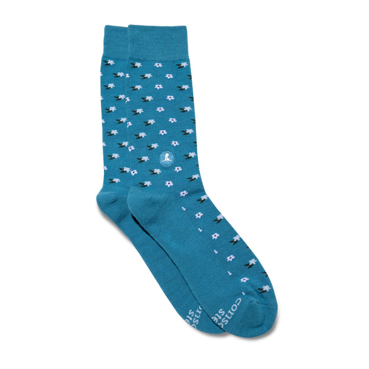 Socks That Find a Cure (Blue Floral)