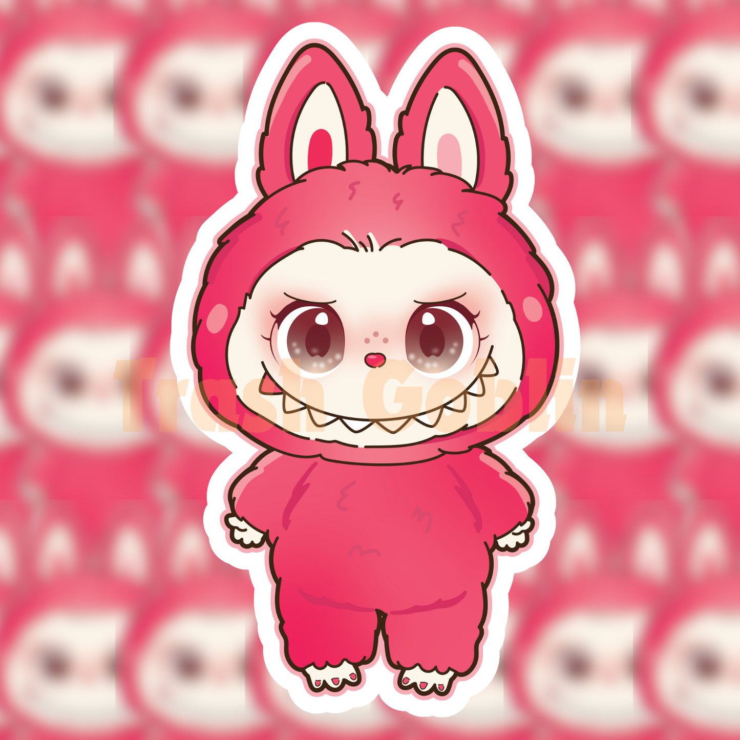 Hot Pink Labubu Vinyl Sticker