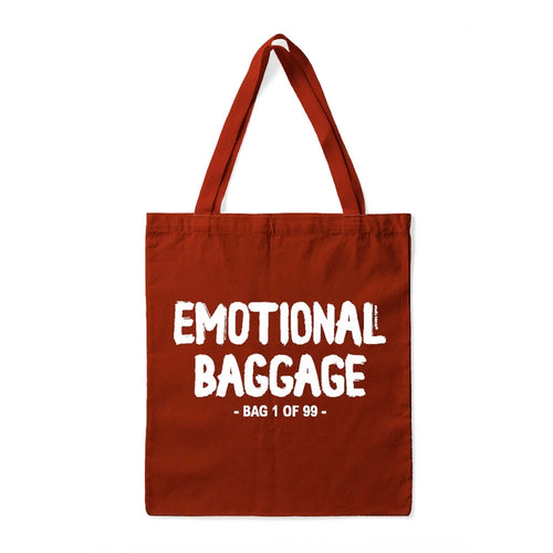 Emotional Baggage Tote Bag rust 100% cotton | rust - Front & Company: Gift Store