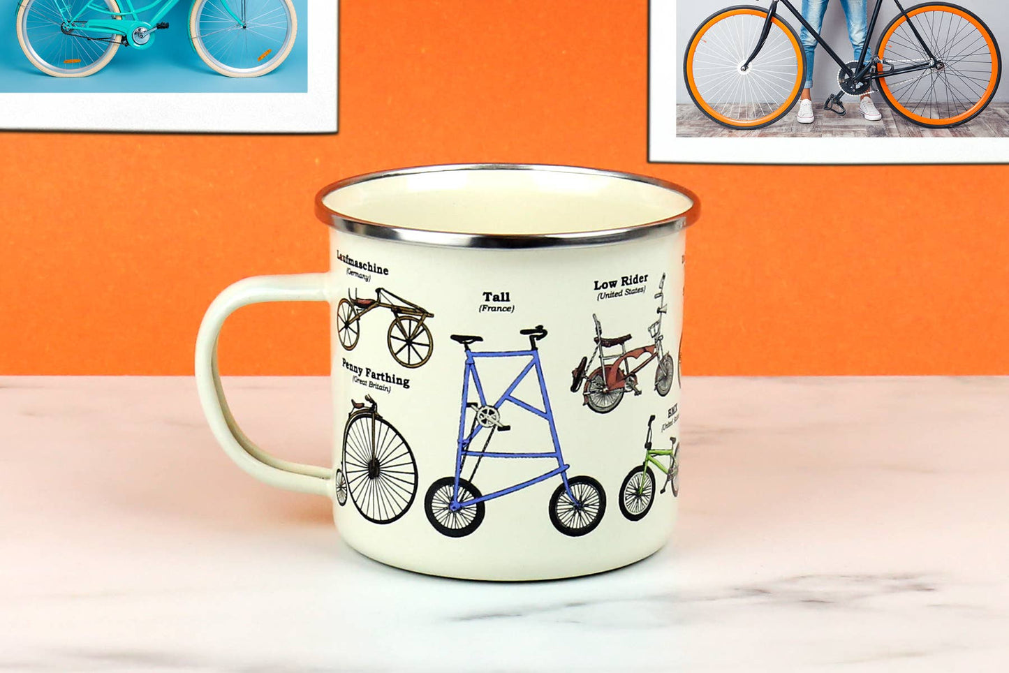 Enamel Mug - Bikes