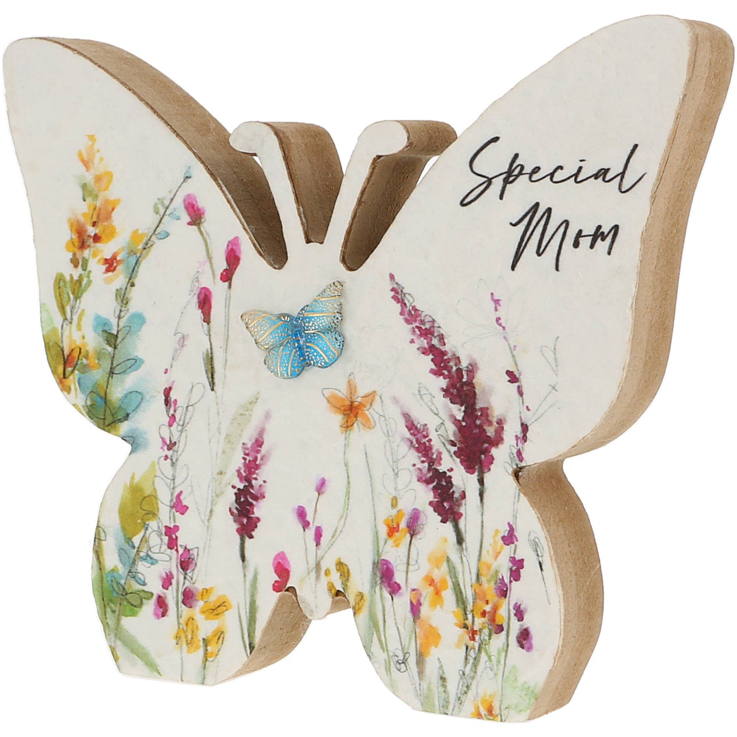 Mom - 5" MDF Butterfly Plaque