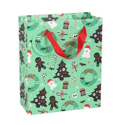 23cm Gothic Medium Gothic Merry Creepmas Print Gift Bag