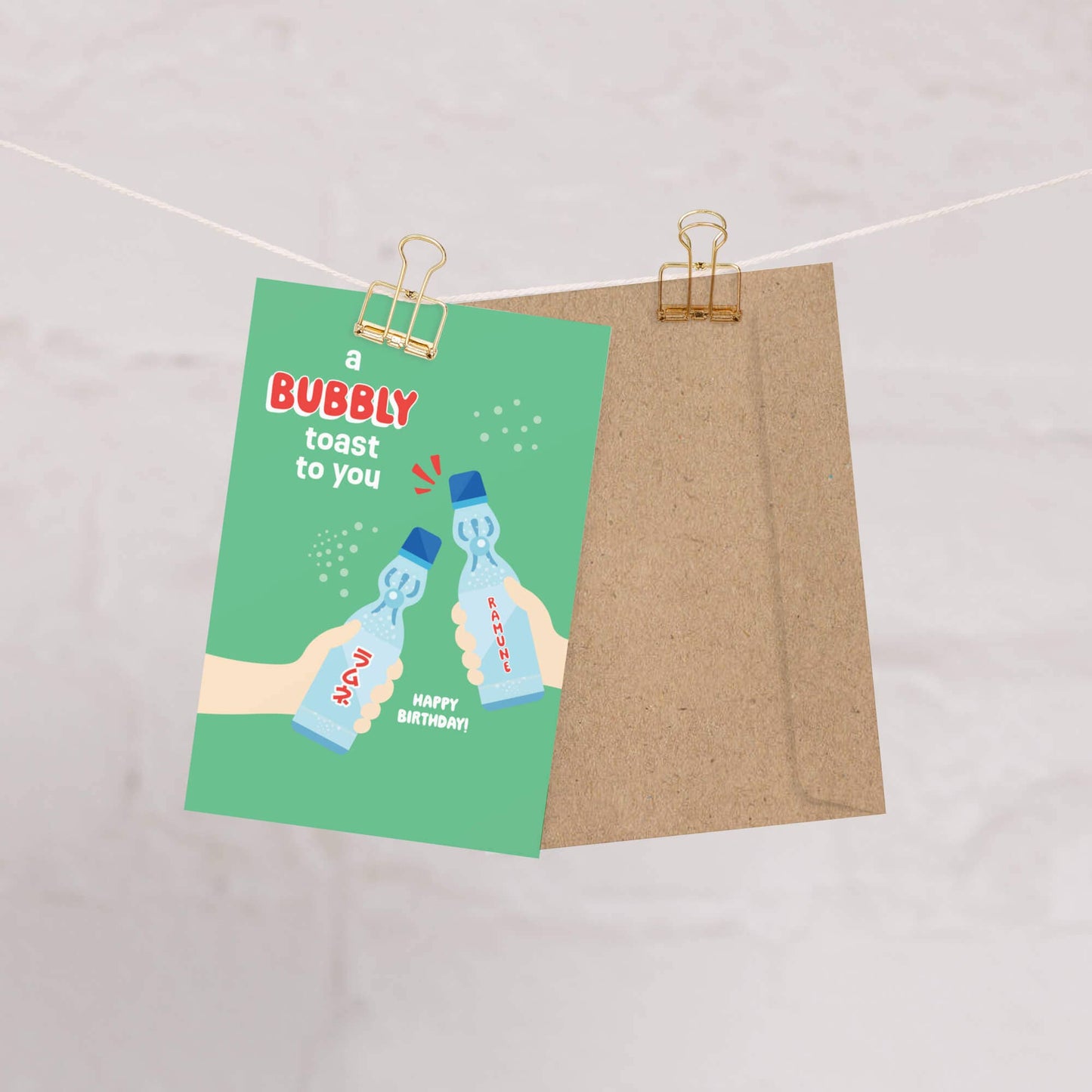 Ramune Toast Cute Birthday Card | Japanese Soda Pop Cheers Greetings