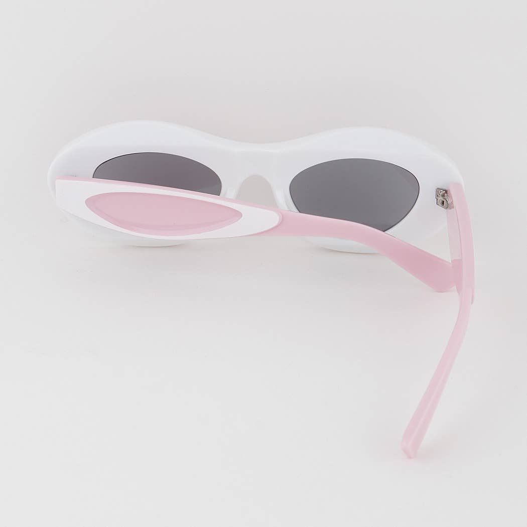 Two Toned Retro Round Sunglasses