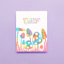 Load image into Gallery viewer, Grateful Mushrooms - Letterpress Greeting Card
