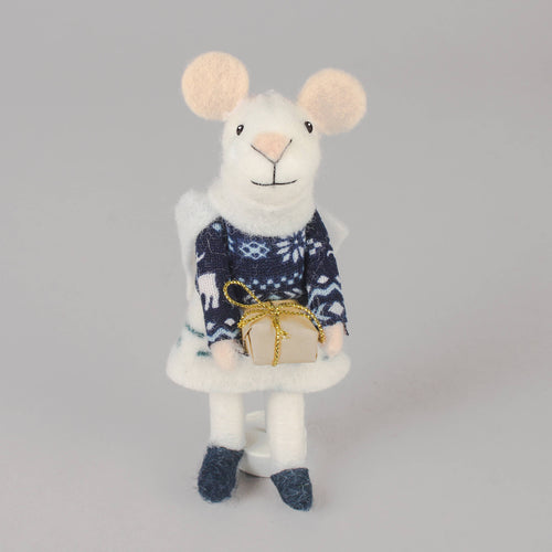 Felt Nordic Mouse With Present - Front & Company: Gift Store