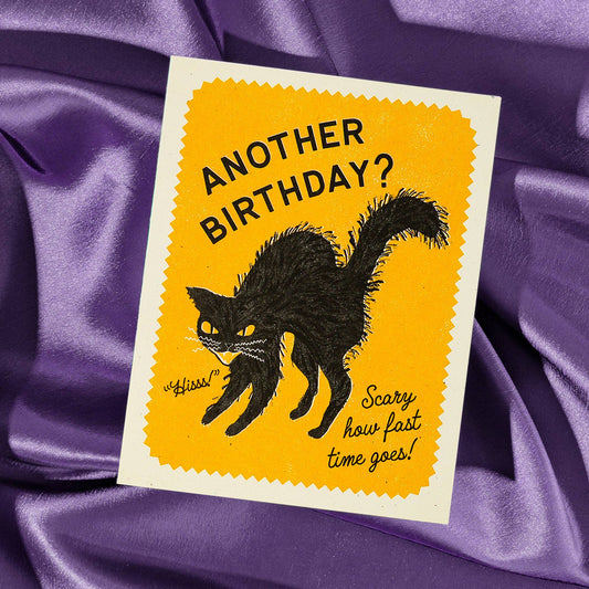 Another Birthday? Hisss! - Risograph Card
