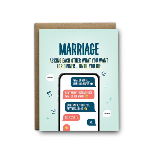 Marriage dinner love greeting card