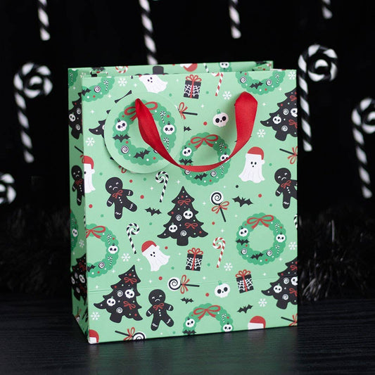 23cm Gothic Medium Gothic Merry Creepmas Print Gift Bag