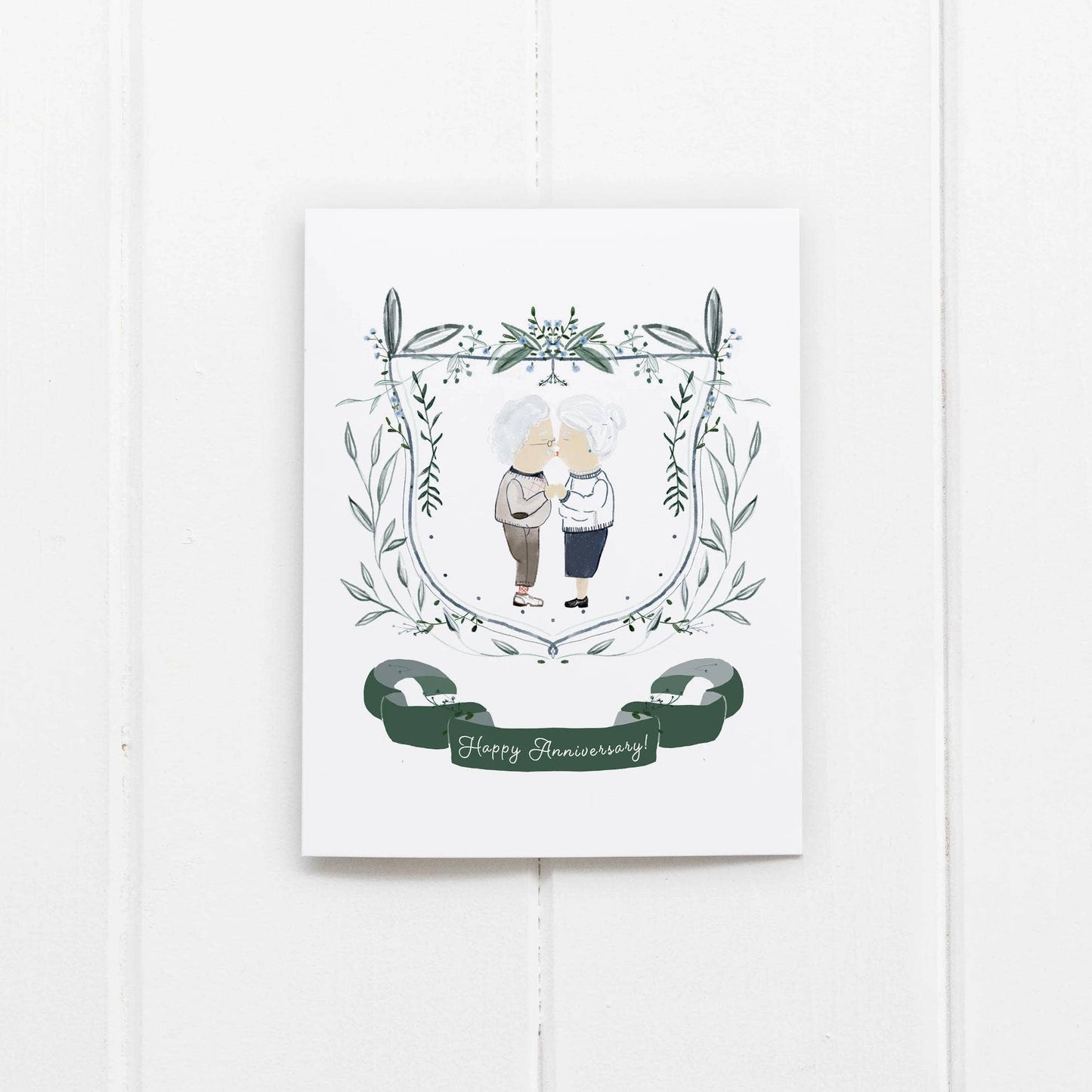 Happy Anniversary Old Couple Greeting Card