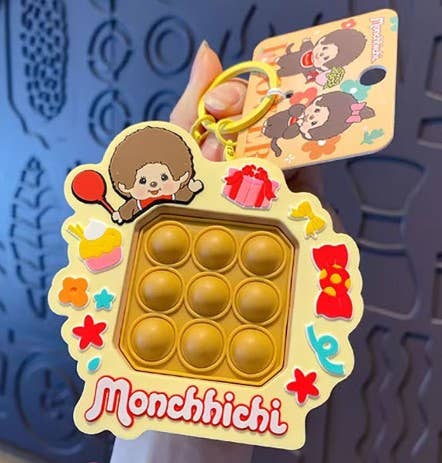 Monchhichi Push Pop Keychain – Sensory Fidget Bag Charm
