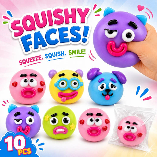 Squishy Faces - Funny Emoji-Style Stress Ball Squishies