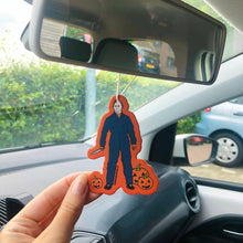 Load image into Gallery viewer, Michael Myers Creepin&#39; It Real Halloween Air Freshener
