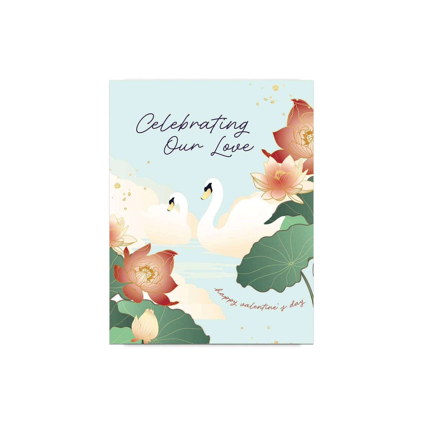 Swans and Lotus Valentine's Day Card | Celebrating Our Love