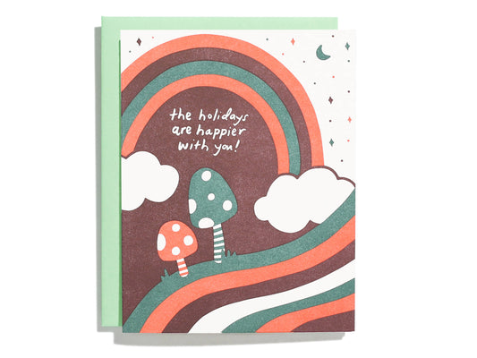 Holidays Are Happier - Letterpress Greeting Card