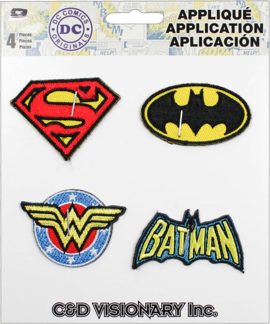 Patch - DC Comics - Superhero Logos - Set Of 4 Batman & More
