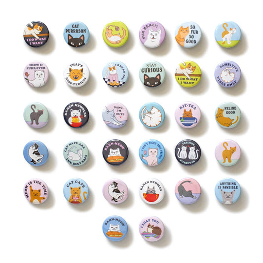Cat Lover Button Single