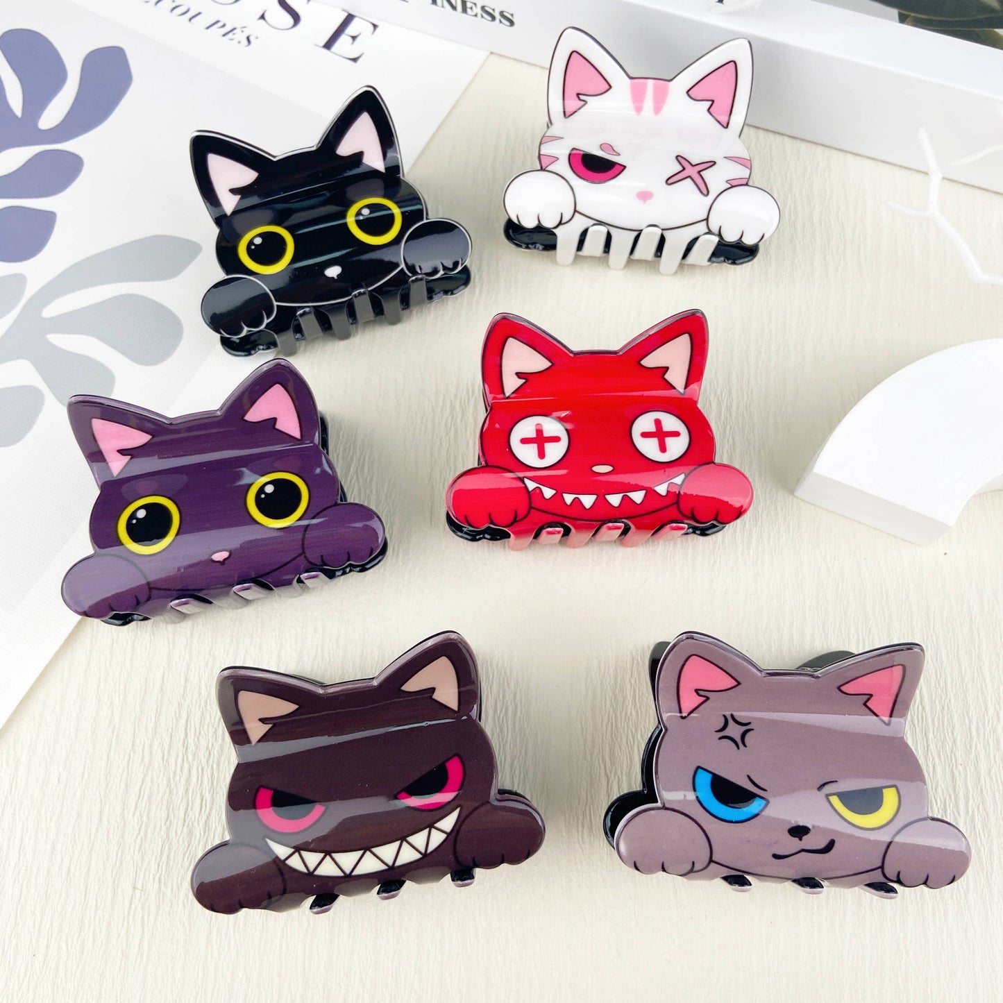 Cute carton cat hair claw clip