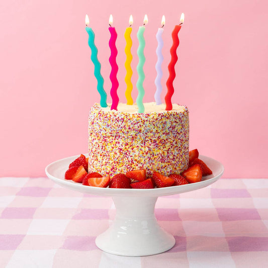 Wavy Tall Birthday Candle - 12 Pack | Cake Candles |
