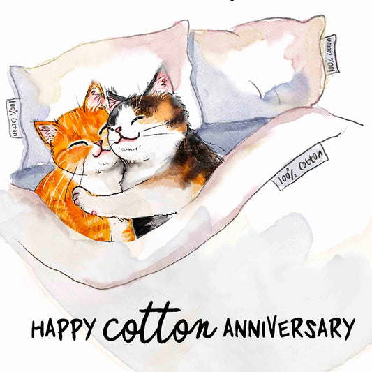 Cotton Sheet 2nd Year - Funny Anniversary Card