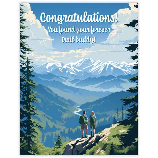 Forever Trail Buddy - Recycled Wedding Card for Hikers