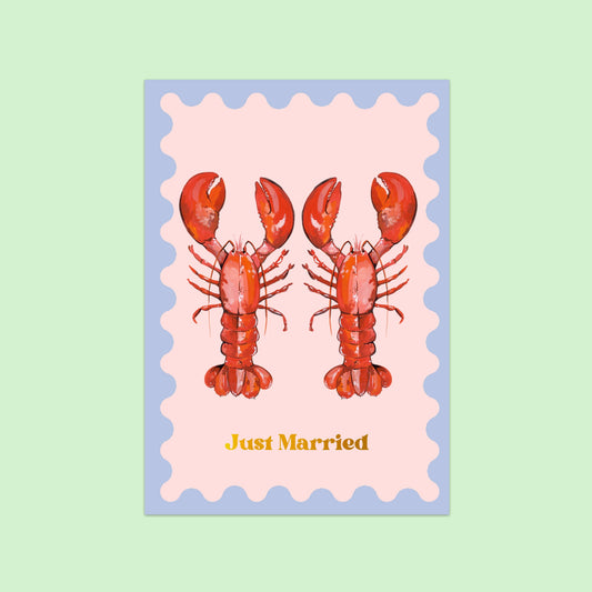Just Married Lobster Card