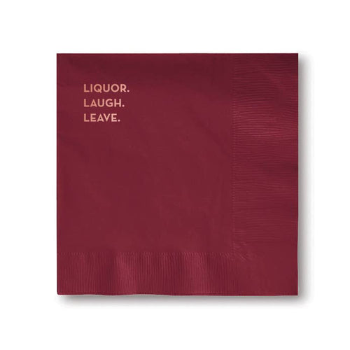 #668: Liquor. Laugh. Leave. Napkins - Front & Company: Gift Store