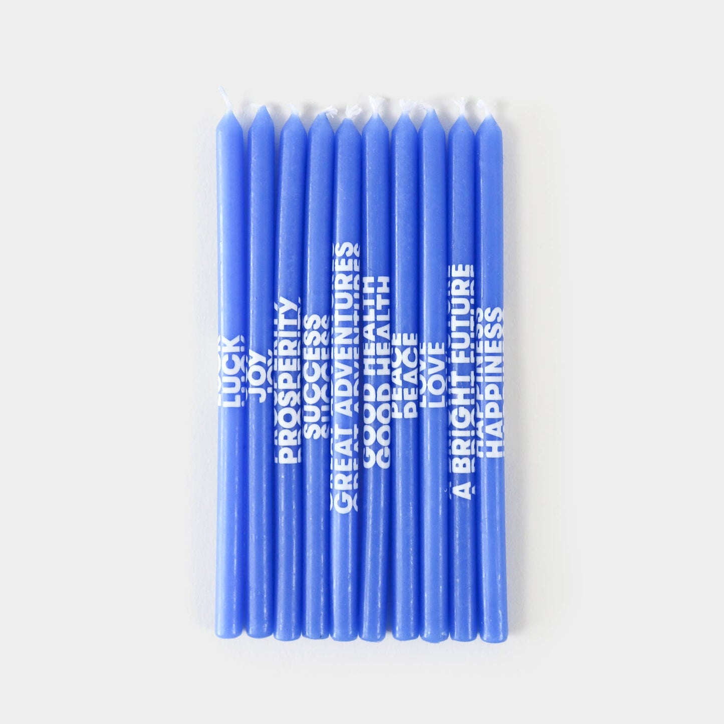 Wishing You: Long 5" Birthday Candles (10 Pack), Blue