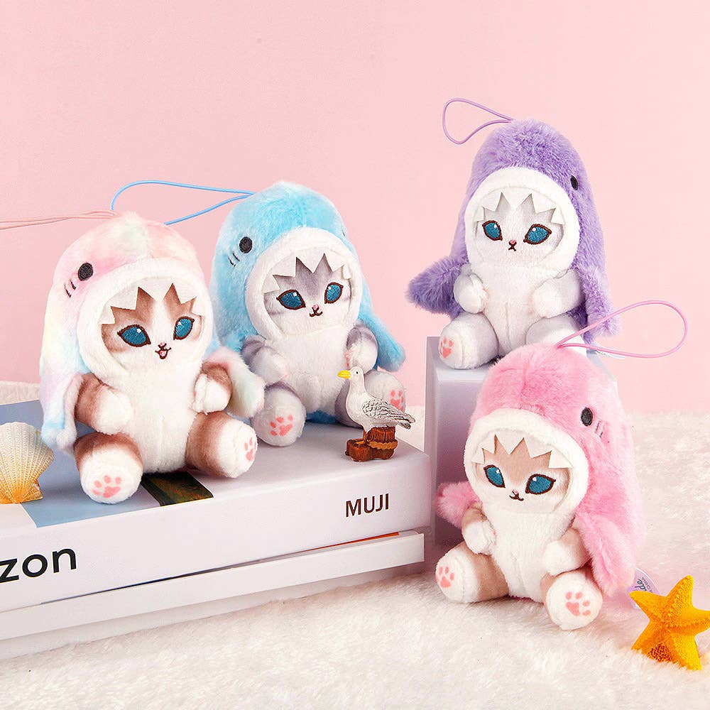 Mofusand Pastel Shark Cat Mascot Plush Keychain 10cm Random