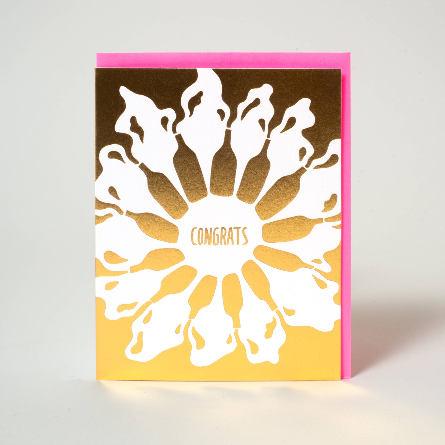 Congrats Bottles Letterpress Greeting Card by Ashkahn