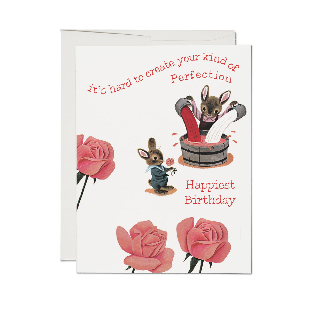 Bunny Rose Birthday greeting card