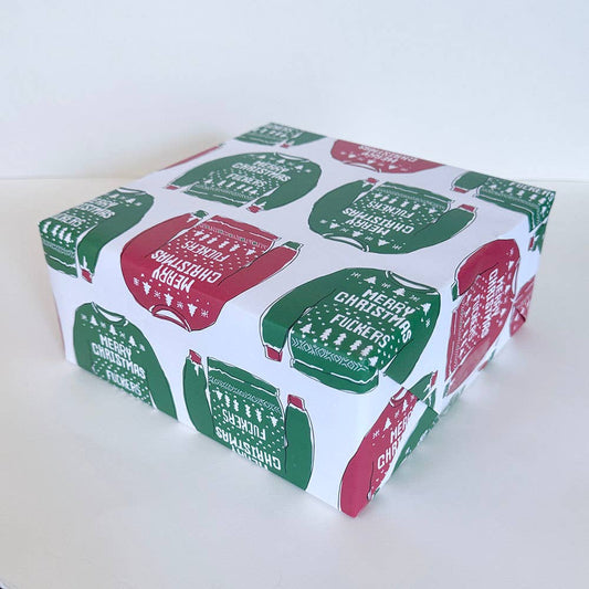 Christmas Sweater Wrapping Paper - Roll of 3 Sheets