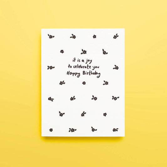 Celebrate Bday Letterpress Greeting Card