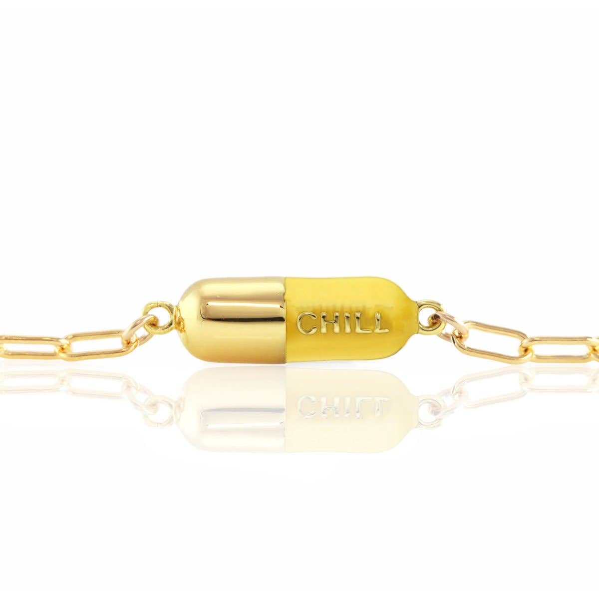 Chill Pill Charm Bracelet 18K Gold Vermeil