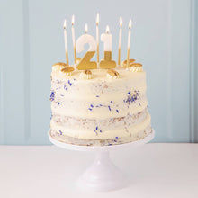 Load image into Gallery viewer, White &amp; Gold Birthday Candles | 16 Pack | Cake Candle |
