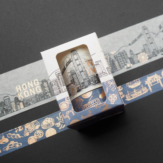 Hong kong pattern + skyline washi tape gift set