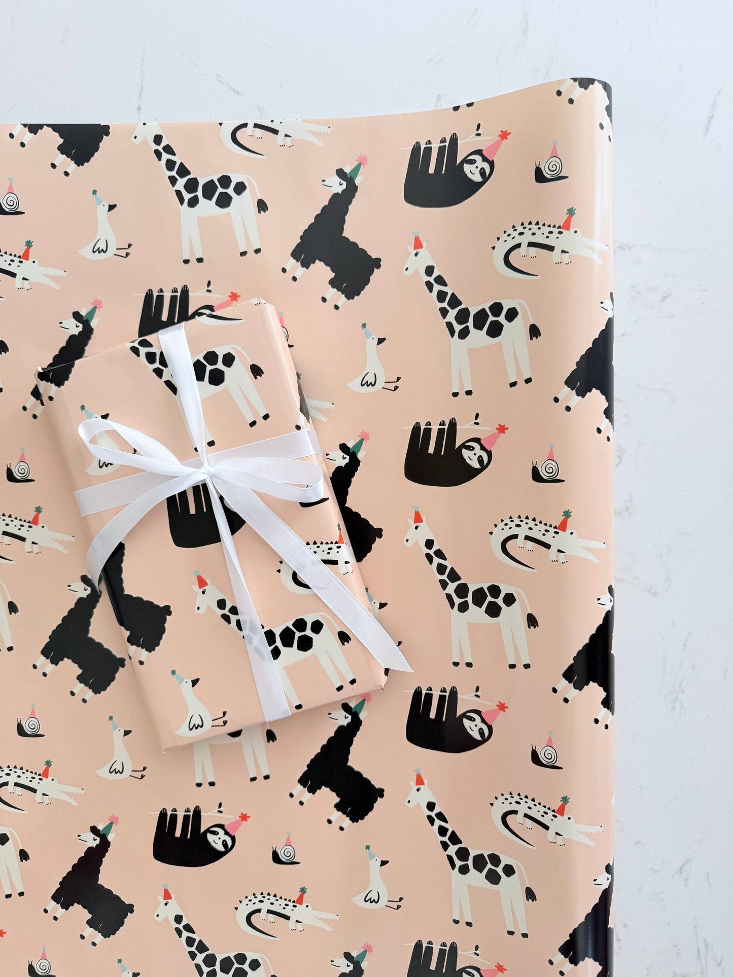 Party Animals Gift Wrap | Continuous Wrapping Paper Roll for Birthday Celebration | Gifts for Her Kids