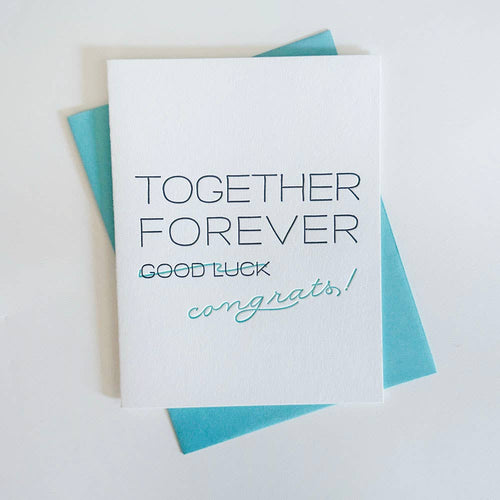 Forever Congrats - Letterpress Wedding Congrats Card - Front & Company: Gift Store