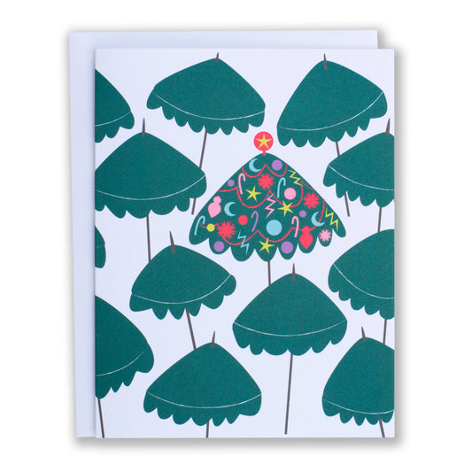 Holiday Umbrellas Note Card