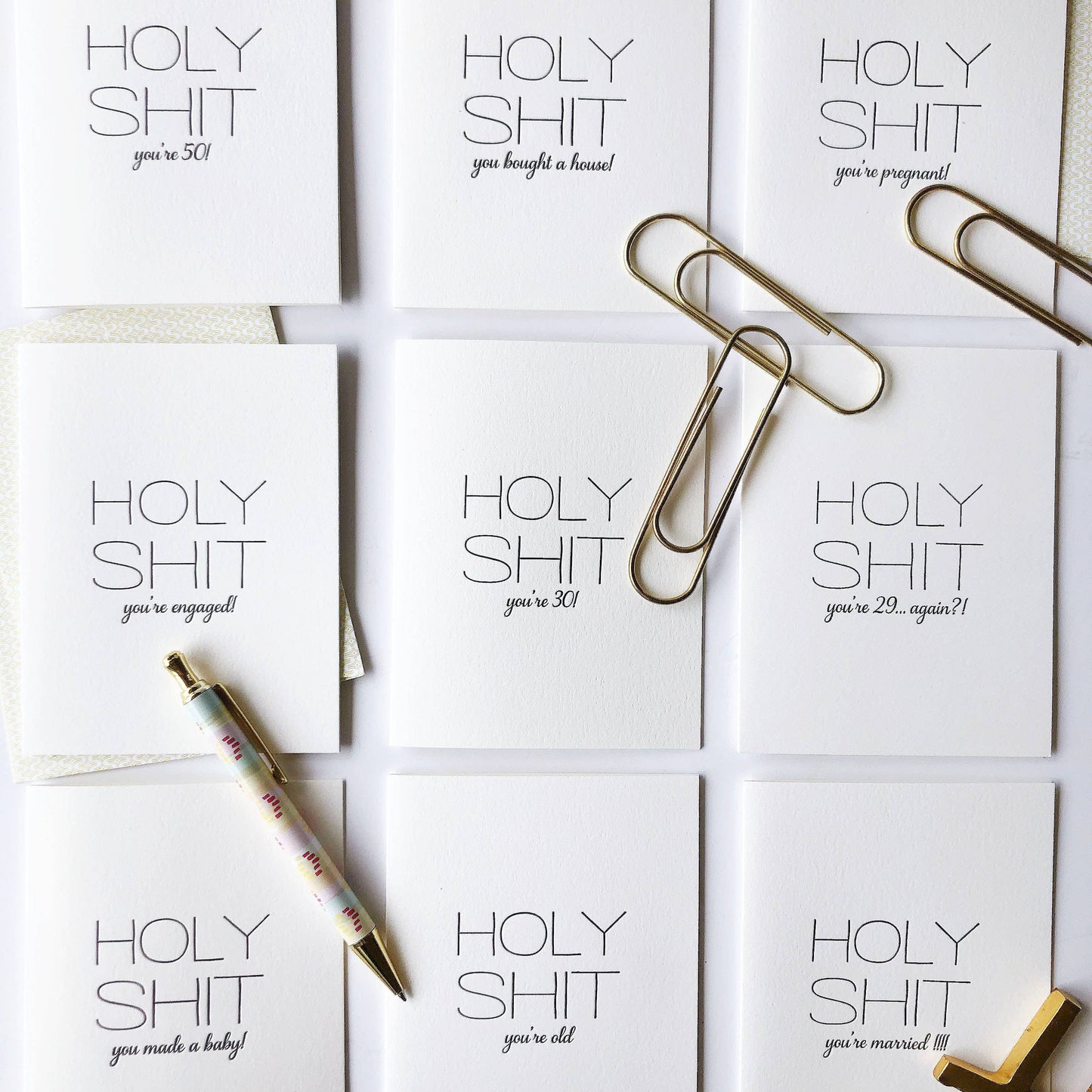 Holy Shit I Fucking Love You - Letterpress Love Anniversary Valentine Card