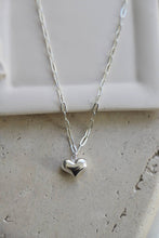 Load image into Gallery viewer, MINI PAPERCLIP PUFF HEART NECKLACE
