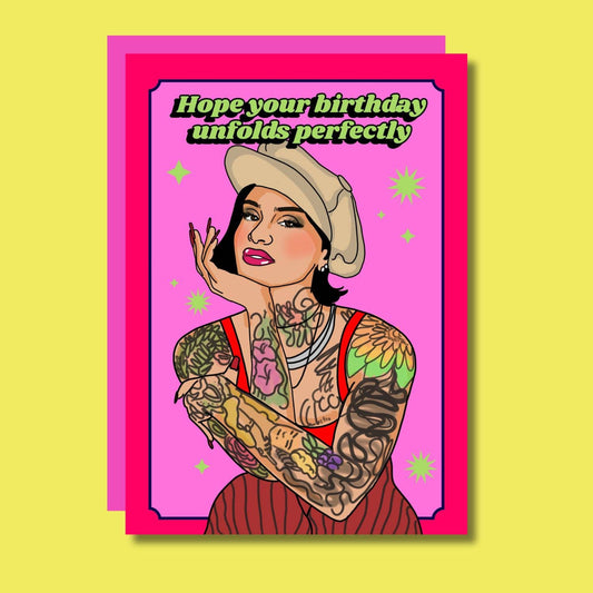Hope Your Birthday Unfolds Perfectly Pop Girl Greeting Card