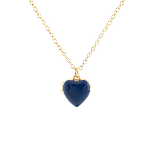 Enamel Heart Locket 18K Gold Vermeil
