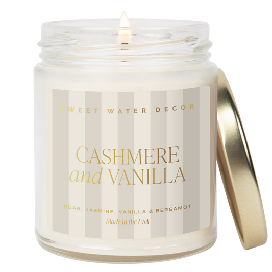 Cashmere and Vanilla 9 oz Soy Candle - Home Decor